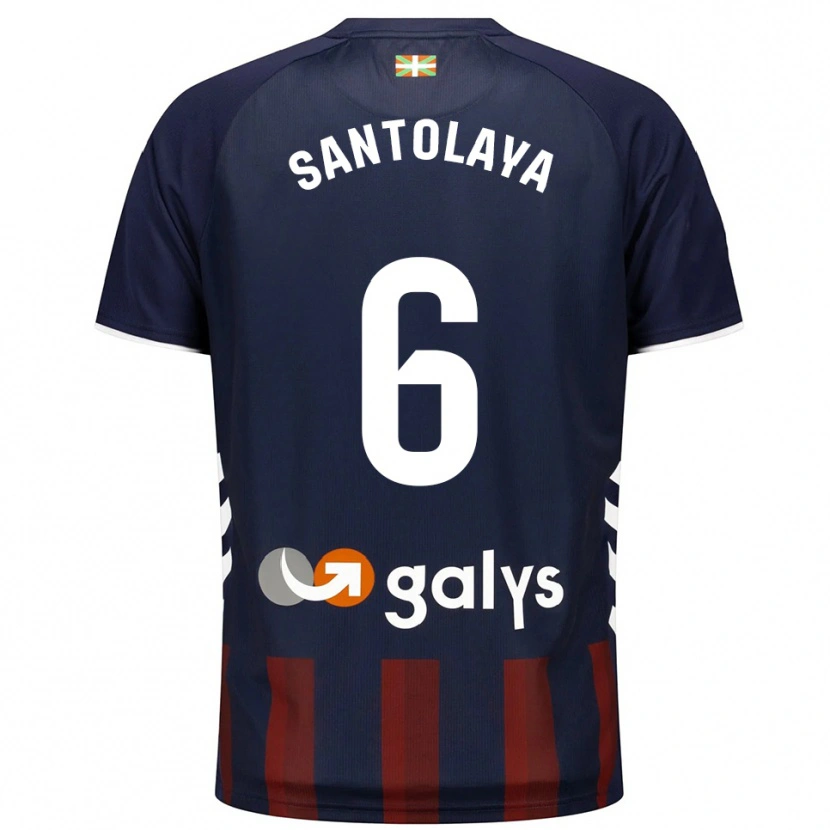Danxen Kinder Asier Santolaya #6 Marine Rot Heimtrikot Trikot 2025/26 T-Shirt