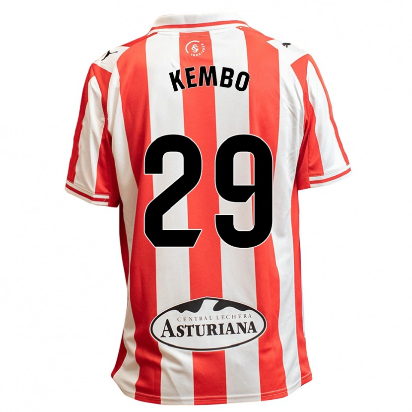 Danxen Kinder Yann Kembo #29 Weiß Rot Heimtrikot Trikot 2025/26 T-Shirt