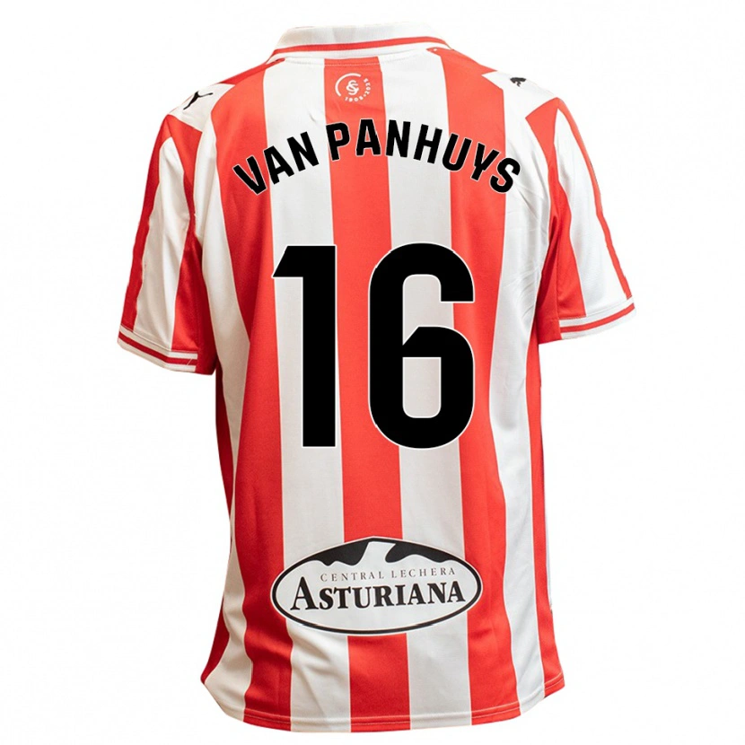 Danxen Kinder Pieter Van Panhuys #16 Weiß Rot Heimtrikot Trikot 2025/26 T-Shirt