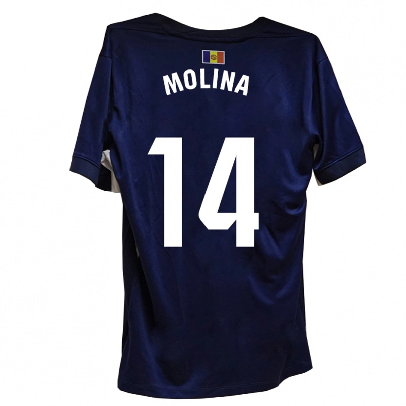 Danxen Kinder Sergio Molina #14 Marineblau Weiß Heimtrikot Trikot 2025/26 T-Shirt