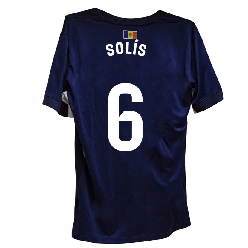 Danxen Kinder Alberto Solís #6 Marineblau Weiß Heimtrikot Trikot 2025/26 T-Shirt