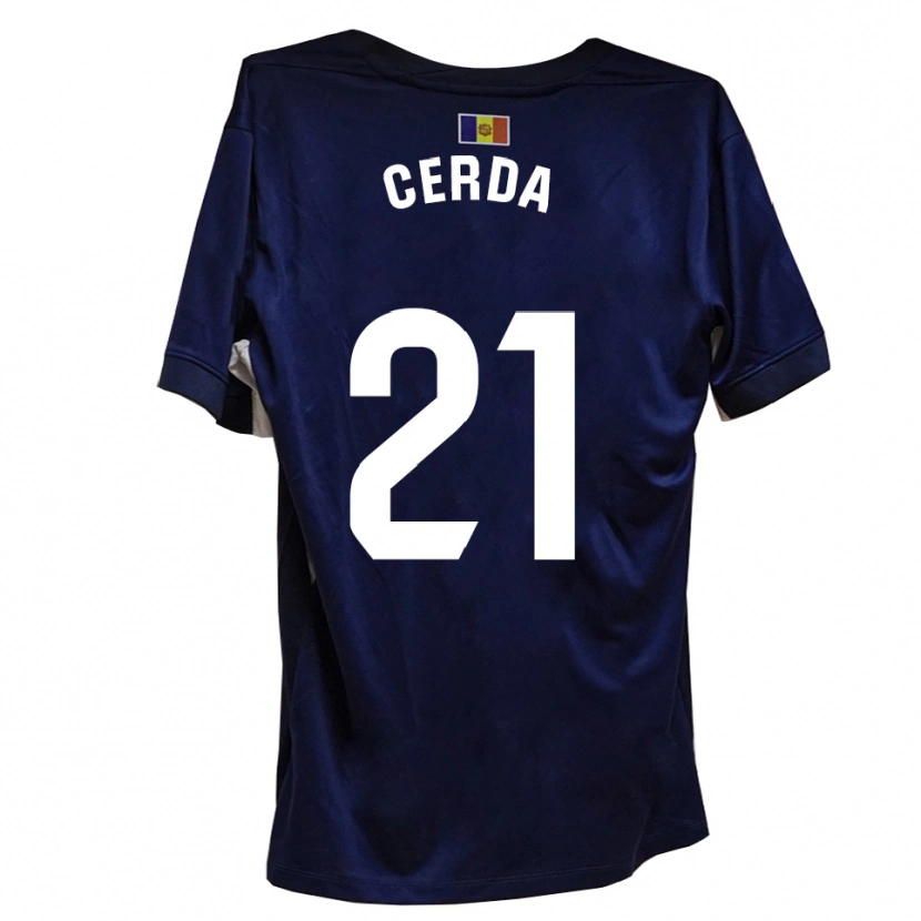 Danxen Kinder Josep Cerdà #21 Marineblau Weiß Heimtrikot Trikot 2025/26 T-Shirt
