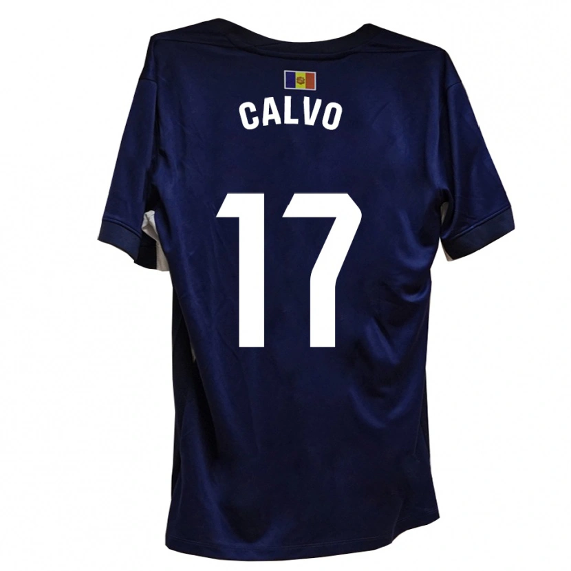 Danxen Kinder Álex Calvo #17 Marineblau Weiß Heimtrikot Trikot 2025/26 T-Shirt