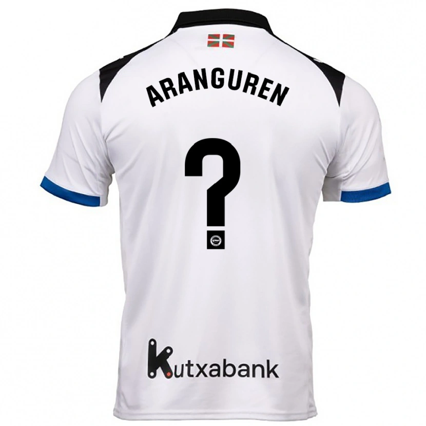Danxen Kinder Aitor Aranguren #0 Weiß Blau Auswärtstrikot Trikot 2025/26 T-Shirt