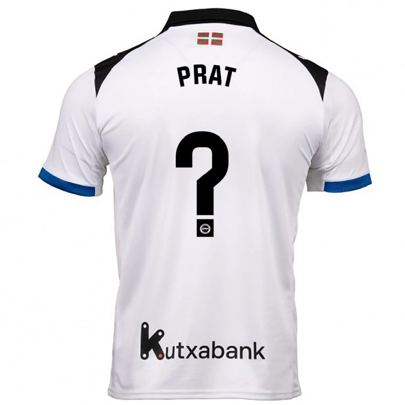 Danxen Kinder Jaric Prat #0 Weiß Blau Auswärtstrikot Trikot 2025/26 T-Shirt