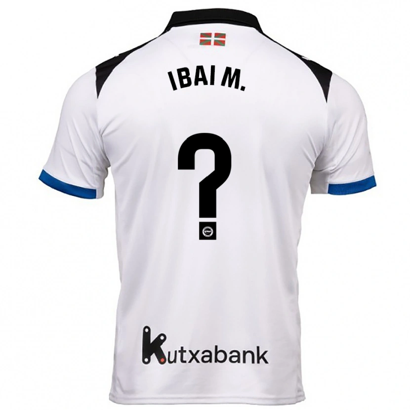 Danxen Kinder Ibai Martínez #0 Weiß Blau Auswärtstrikot Trikot 2025/26 T-Shirt