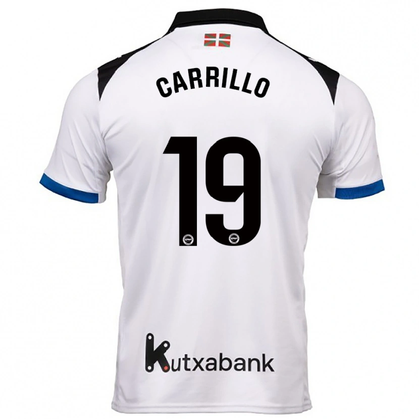 Danxen Kinder Sara Carrillo #19 Weiß Blau Auswärtstrikot Trikot 2025/26 T-Shirt