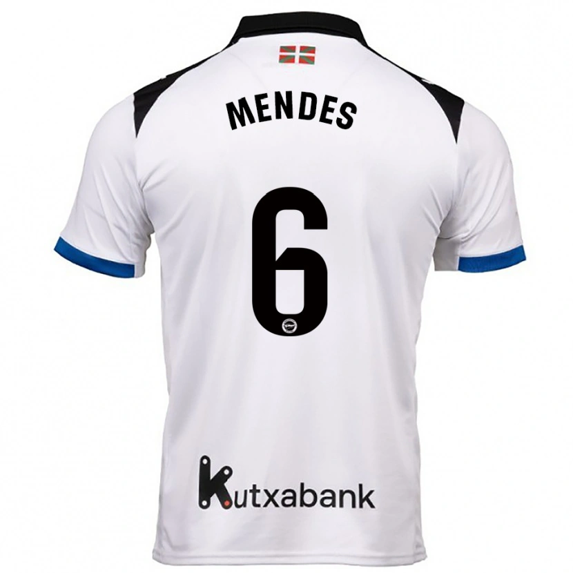 Danxen Kinder Tomás Mendes #6 Weiß Blau Auswärtstrikot Trikot 2025/26 T-Shirt