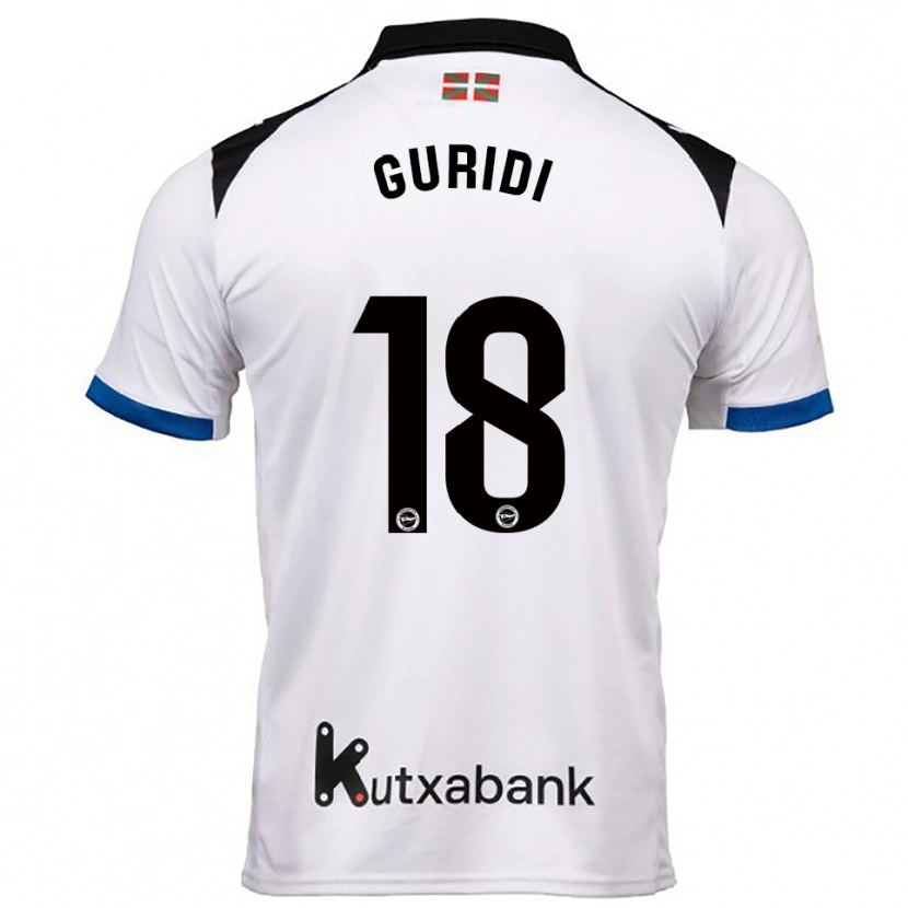Danxen Kinder Jon Guridi #18 Weiß Blau Auswärtstrikot Trikot 2025/26 T-Shirt