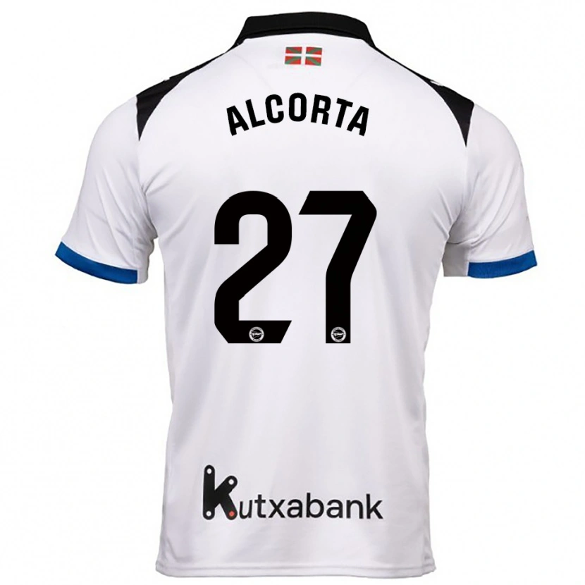 Danxen Kinder Alaitz Alcorta #27 Weiß Blau Auswärtstrikot Trikot 2025/26 T-Shirt
