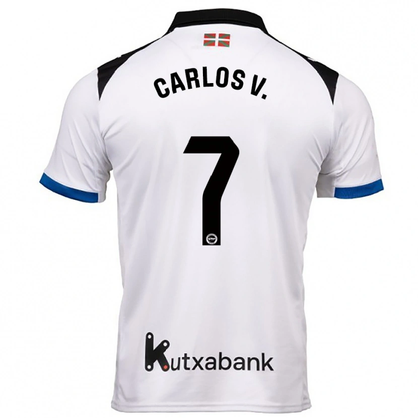 Danxen Kinder Carlos Vicente #7 Weiß Blau Auswärtstrikot Trikot 2025/26 T-Shirt