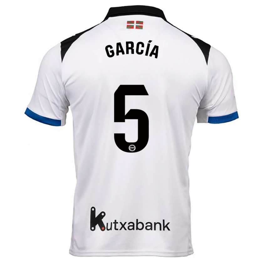 Danxen Kinder Álvaro García #5 Weiß Blau Auswärtstrikot Trikot 2025/26 T-Shirt