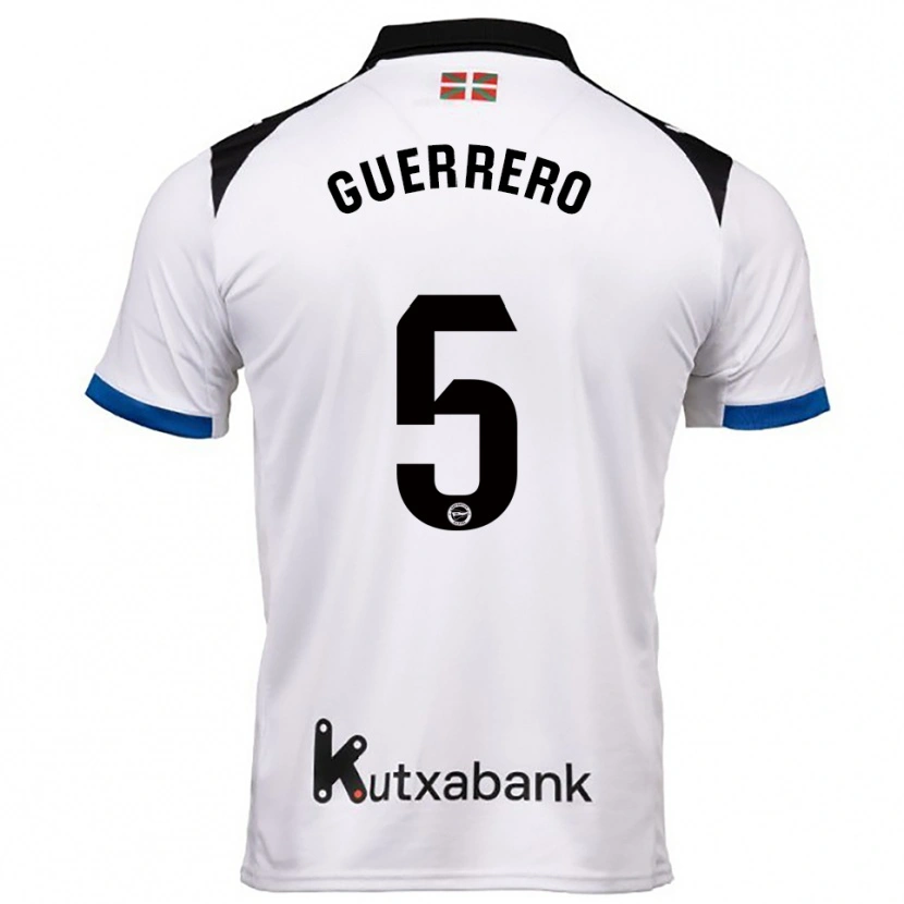 Danxen Kinder Ángel Guerrero #5 Weiß Blau Auswärtstrikot Trikot 2025/26 T-Shirt