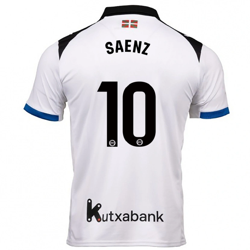 Danxen Kinder Iñaki Saenz #10 Weiß Blau Auswärtstrikot Trikot 2025/26 T-Shirt