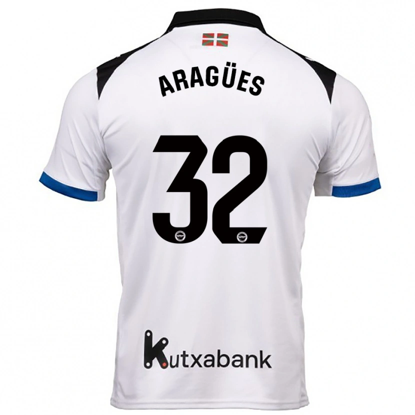 Danxen Kinder Chema Aragües #32 Weiß Blau Auswärtstrikot Trikot 2025/26 T-Shirt