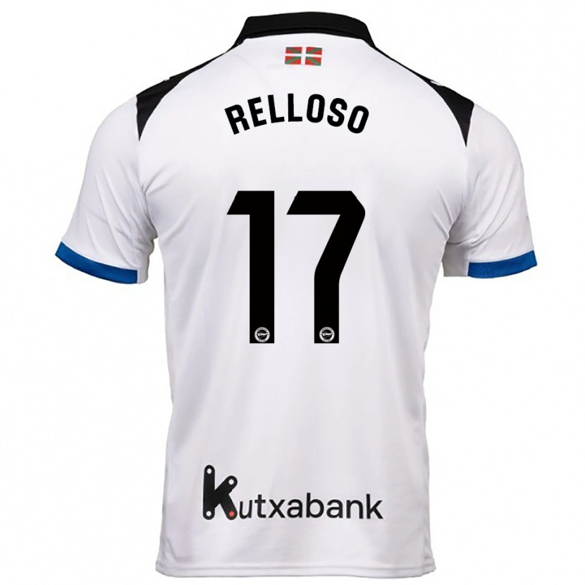 Danxen Kinder Mikel Relloso #17 Weiß Blau Auswärtstrikot Trikot 2025/26 T-Shirt