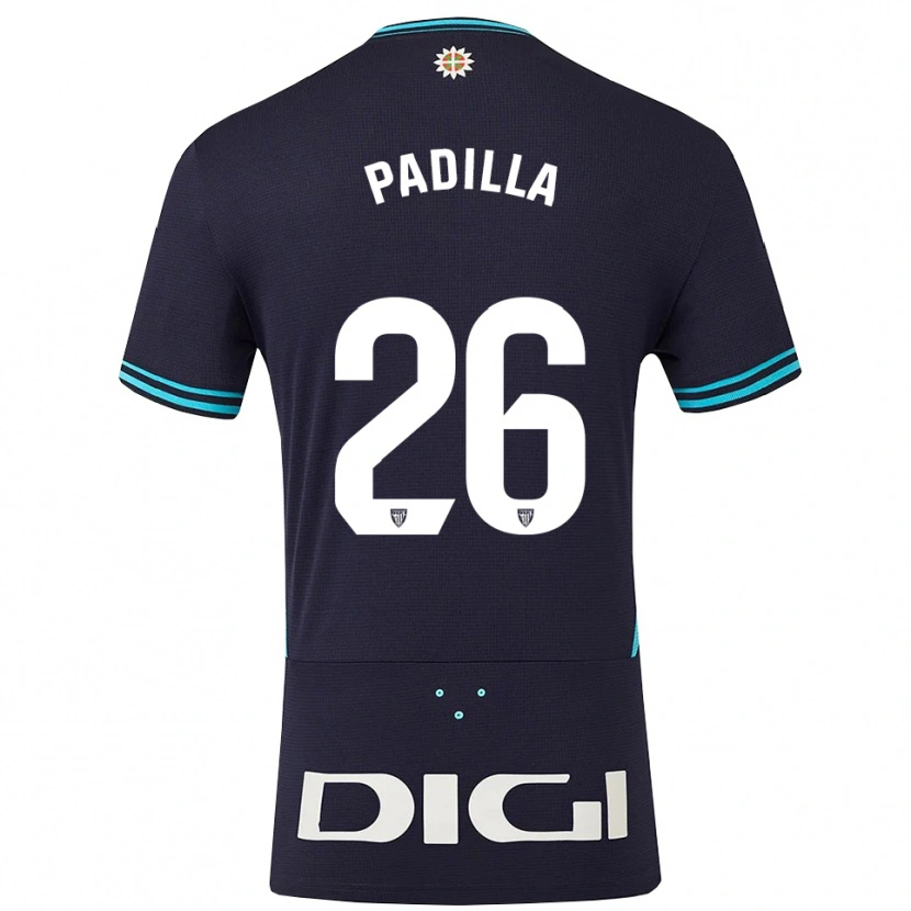 Danxen Kinder Álex Padilla #26 Marine Himmelblau Auswärtstrikot Trikot 2025/26 T-Shirt