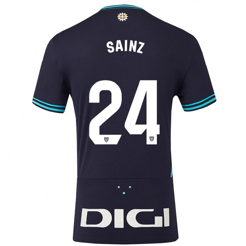 Danxen Kinder Iñigo Sainz #24 Marine Himmelblau Auswärtstrikot Trikot 2025/26 T-Shirt