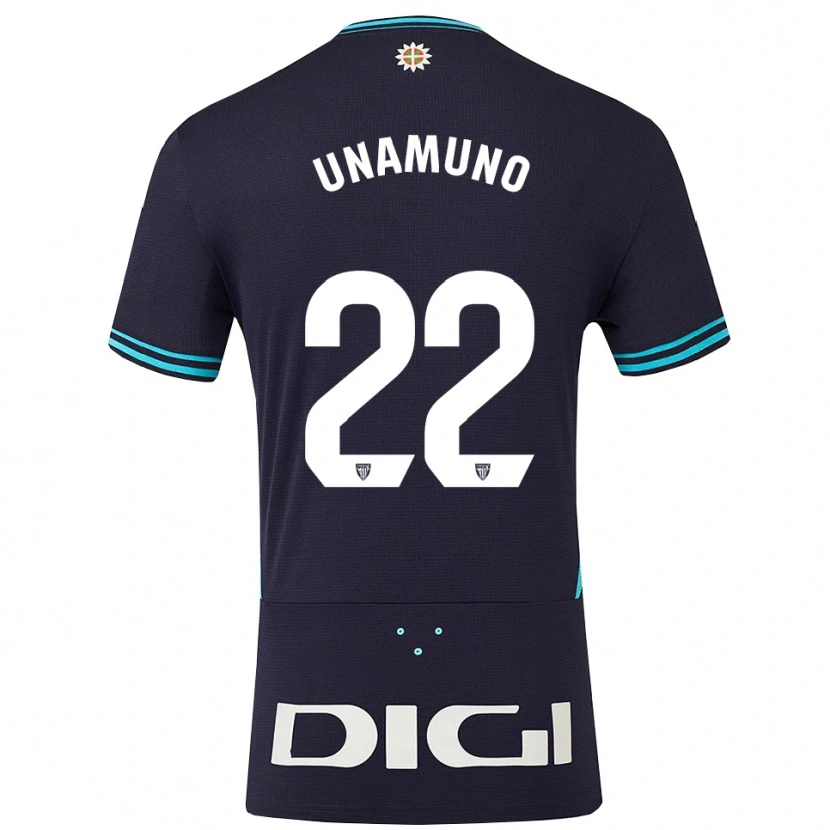 Danxen Kinder Oier Unamuno #22 Marine Himmelblau Auswärtstrikot Trikot 2025/26 T-Shirt