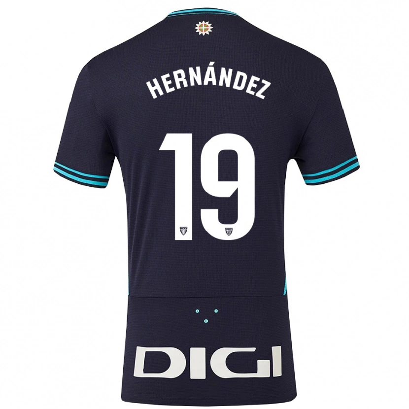 Danxen Kinder Egoitz Hernández #19 Marine Himmelblau Auswärtstrikot Trikot 2025/26 T-Shirt