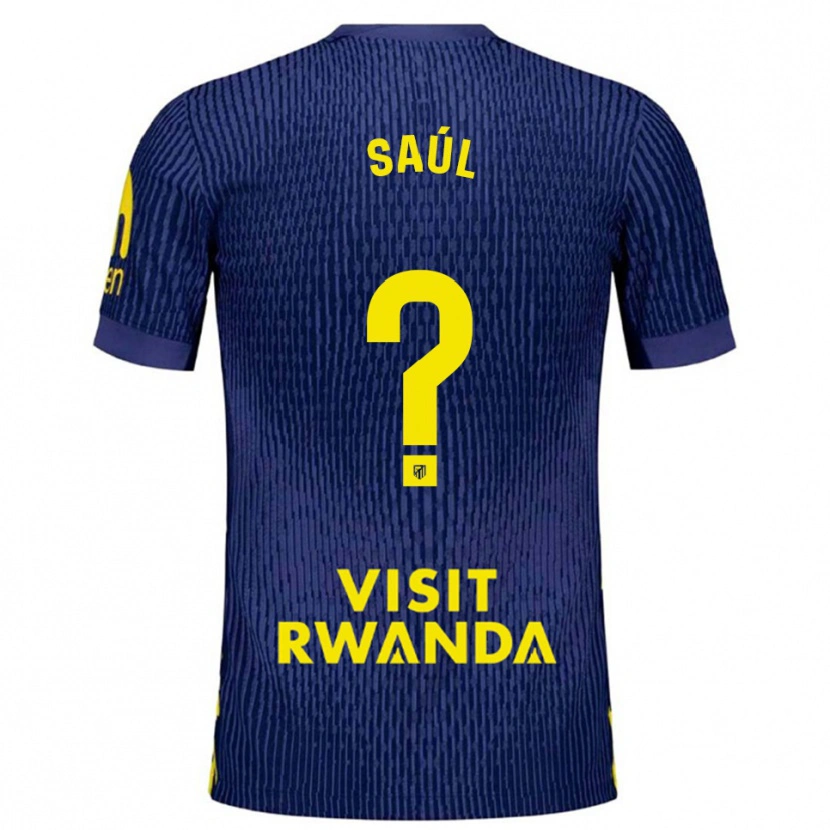 Danxen Kinder Saúl Fernández #0 Marine Gelb Auswärtstrikot Trikot 2025/26 T-Shirt