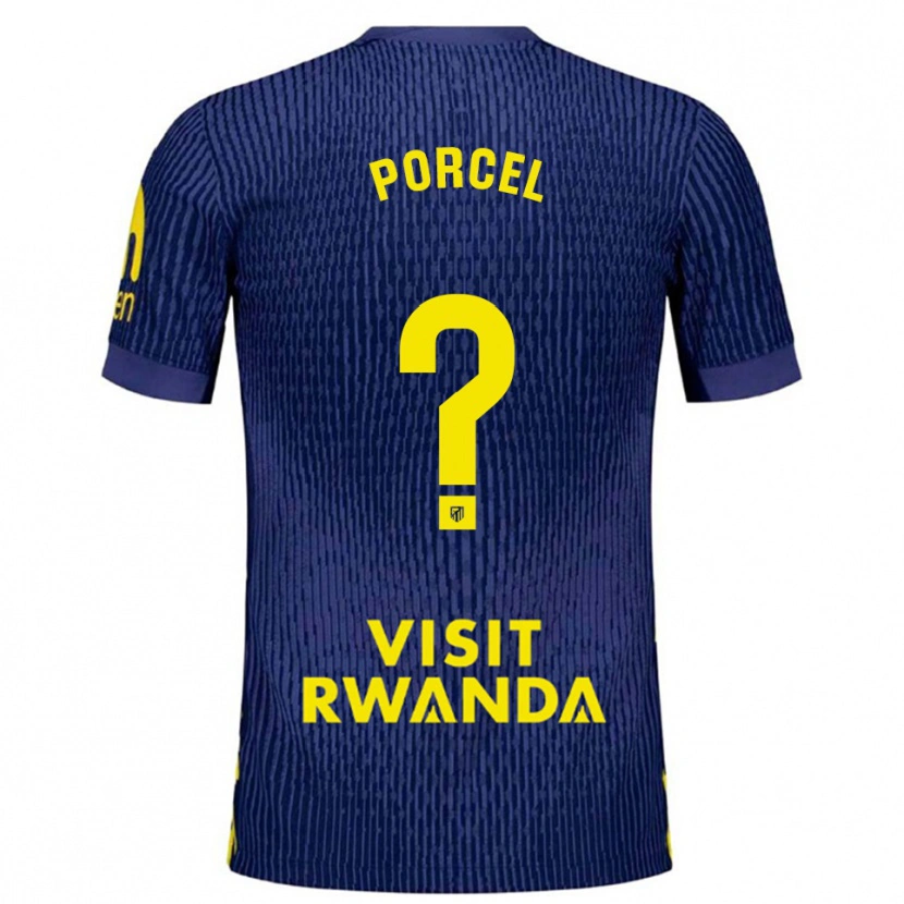 Danxen Kinder Roberto Porcel #0 Marine Gelb Auswärtstrikot Trikot 2025/26 T-Shirt