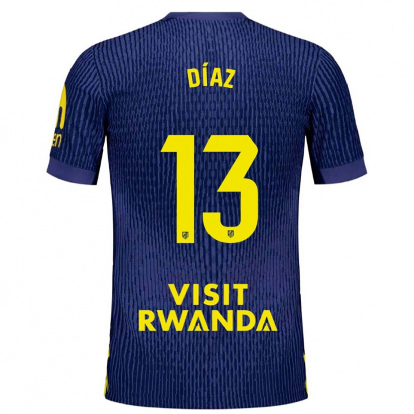 Danxen Kinder Diego Díaz #13 Marine Gelb Auswärtstrikot Trikot 2025/26 T-Shirt