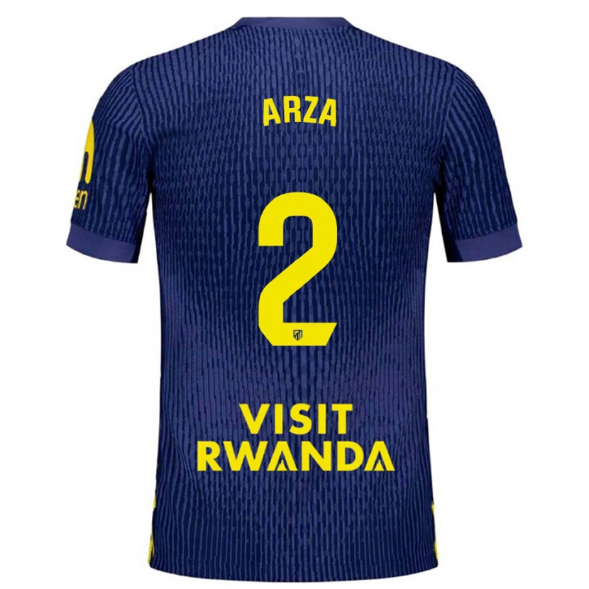 Danxen Kinder David Arza #2 Marine Gelb Auswärtstrikot Trikot 2025/26 T-Shirt