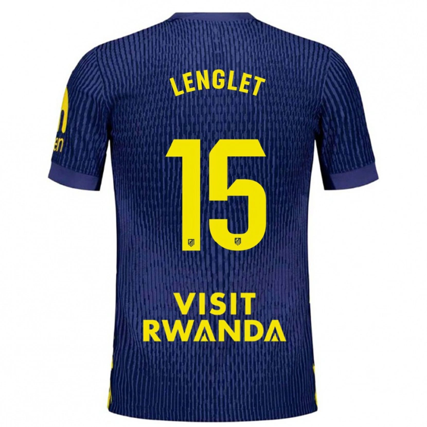 Danxen Kinder Clément Lenglet #15 Marine Gelb Auswärtstrikot Trikot 2025/26 T-Shirt