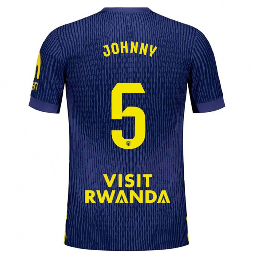 Danxen Kinder Johnny Cardoso #5 Marine Gelb Auswärtstrikot Trikot 2025/26 T-Shirt