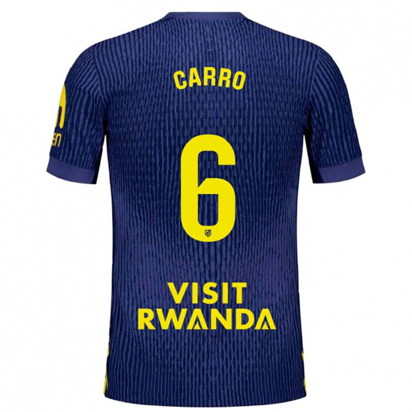 Danxen Kinder Mikel Carro #6 Marine Gelb Auswärtstrikot Trikot 2025/26 T-Shirt