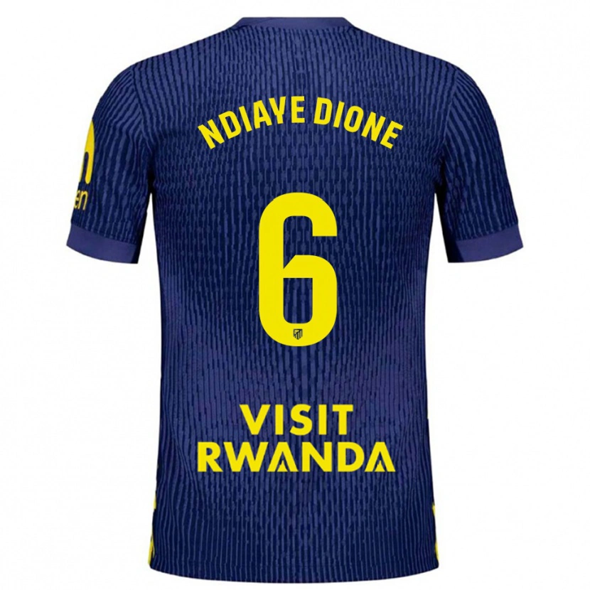 Danxen Kinder Assane Ndiaye Dione #6 Marine Gelb Auswärtstrikot Trikot 2025/26 T-Shirt