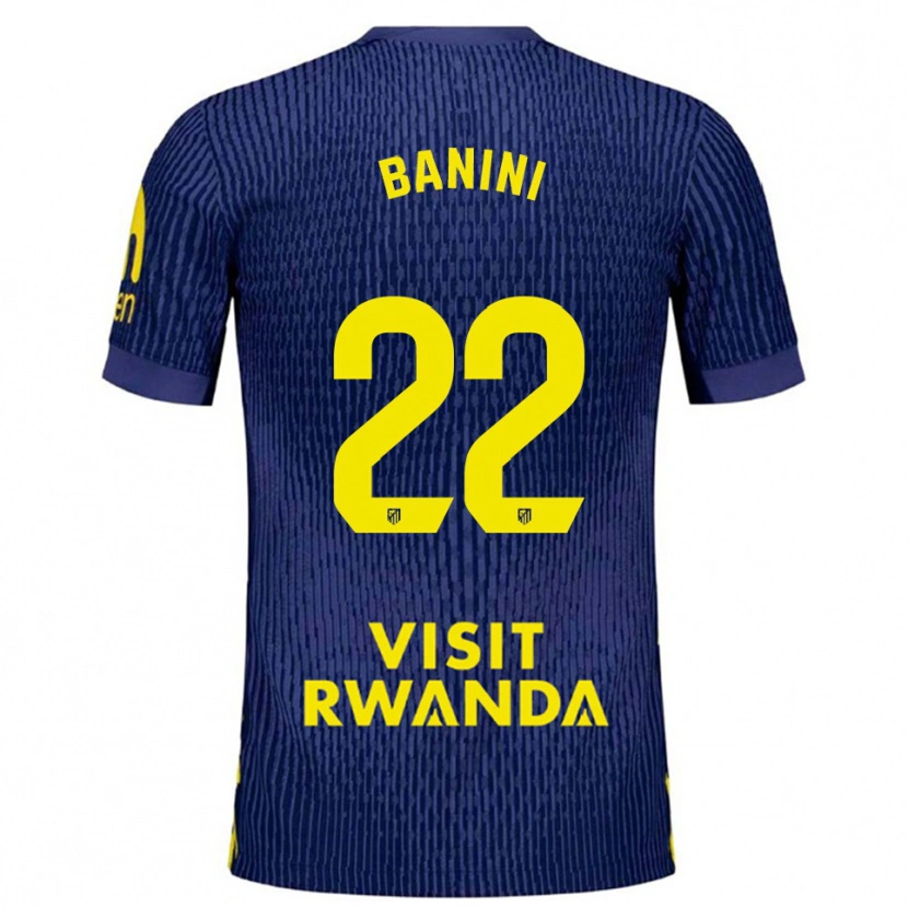Danxen Kinder Estefania Banini #22 Marine Gelb Auswärtstrikot Trikot 2025/26 T-Shirt