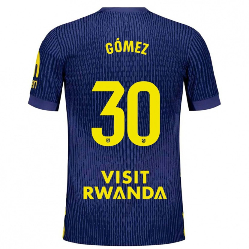Danxen Kinder Rubén Gómez #30 Marine Gelb Auswärtstrikot Trikot 2025/26 T-Shirt