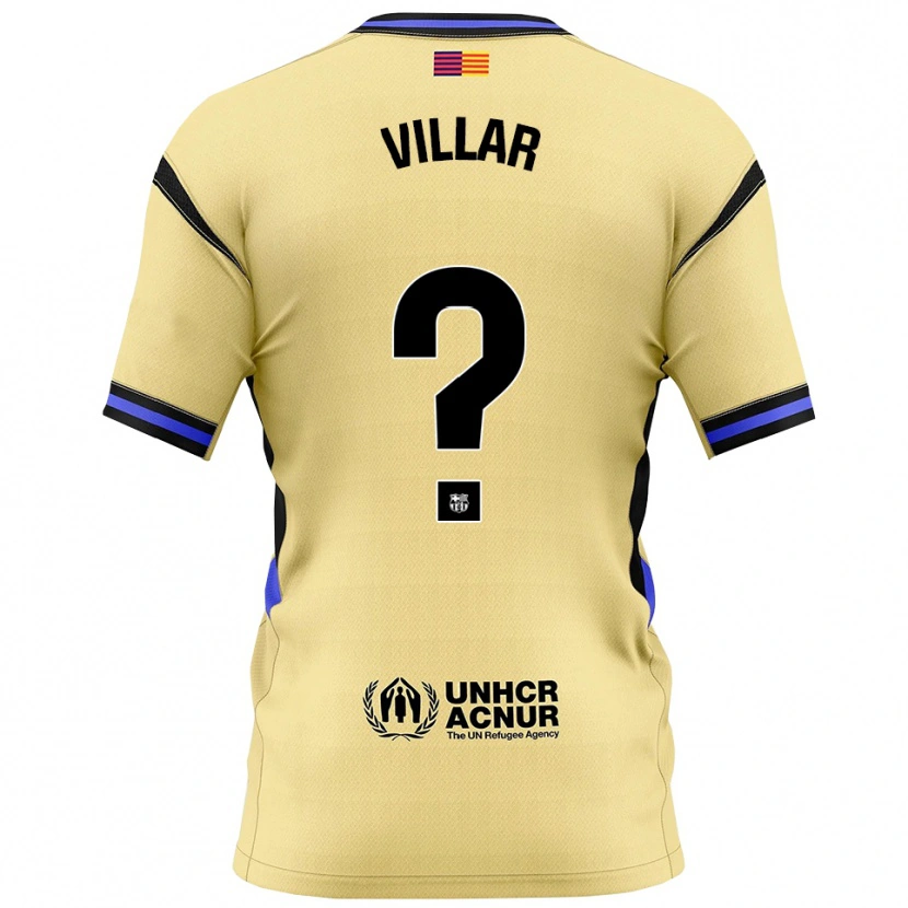 Danxen Kinder Pedro Villar #0 Gelb Schwarz Auswärtstrikot Trikot 2025/26 T-Shirt
