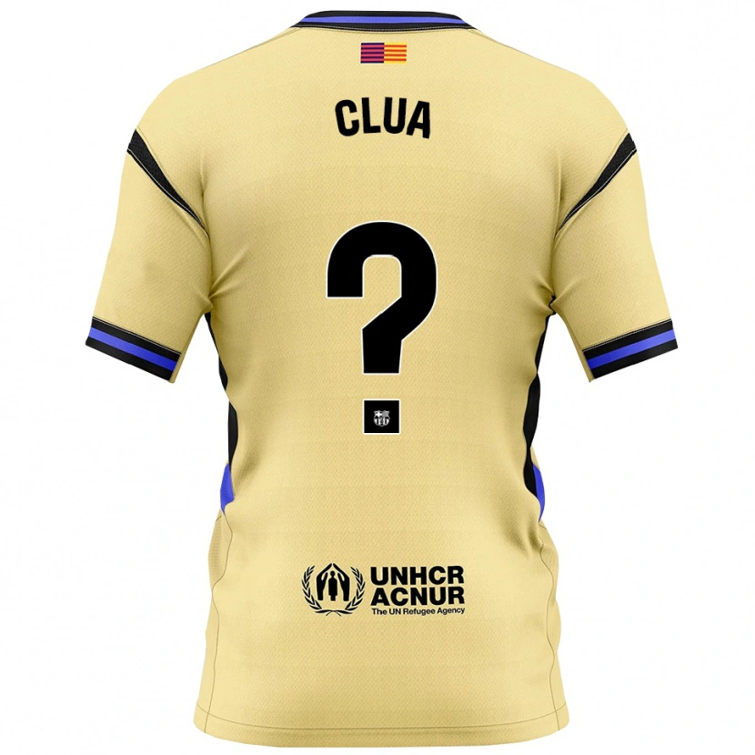 Danxen Kinder Genís Clua #0 Gelb Schwarz Auswärtstrikot Trikot 2025/26 T-Shirt