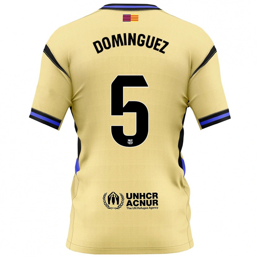 Danxen Kinder Sergi Dominguez #5 Gelb Schwarz Auswärtstrikot Trikot 2025/26 T-Shirt