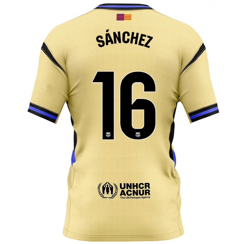 Danxen Kinder Edu Sánchez #16 Gelb Schwarz Auswärtstrikot Trikot 2025/26 T-Shirt