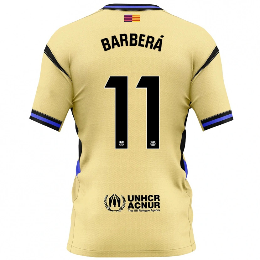 Danxen Kinder Víctor Barberá #11 Gelb Schwarz Auswärtstrikot Trikot 2025/26 T-Shirt