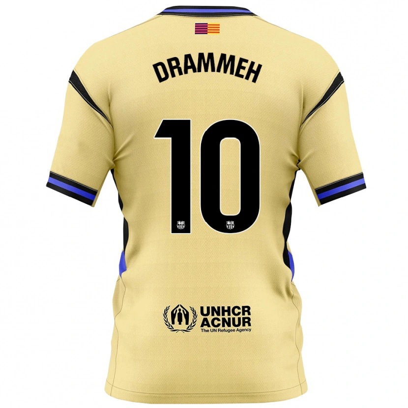 Danxen Kinder Alieu Drammeh #10 Gelb Schwarz Auswärtstrikot Trikot 2025/26 T-Shirt