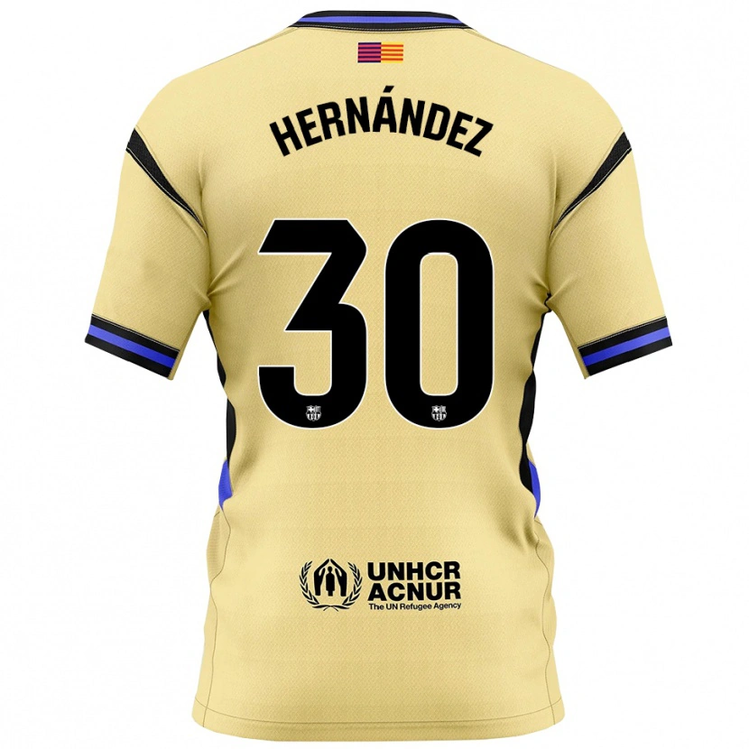 Danxen Kinder Juan Hernández #30 Gelb Schwarz Auswärtstrikot Trikot 2025/26 T-Shirt