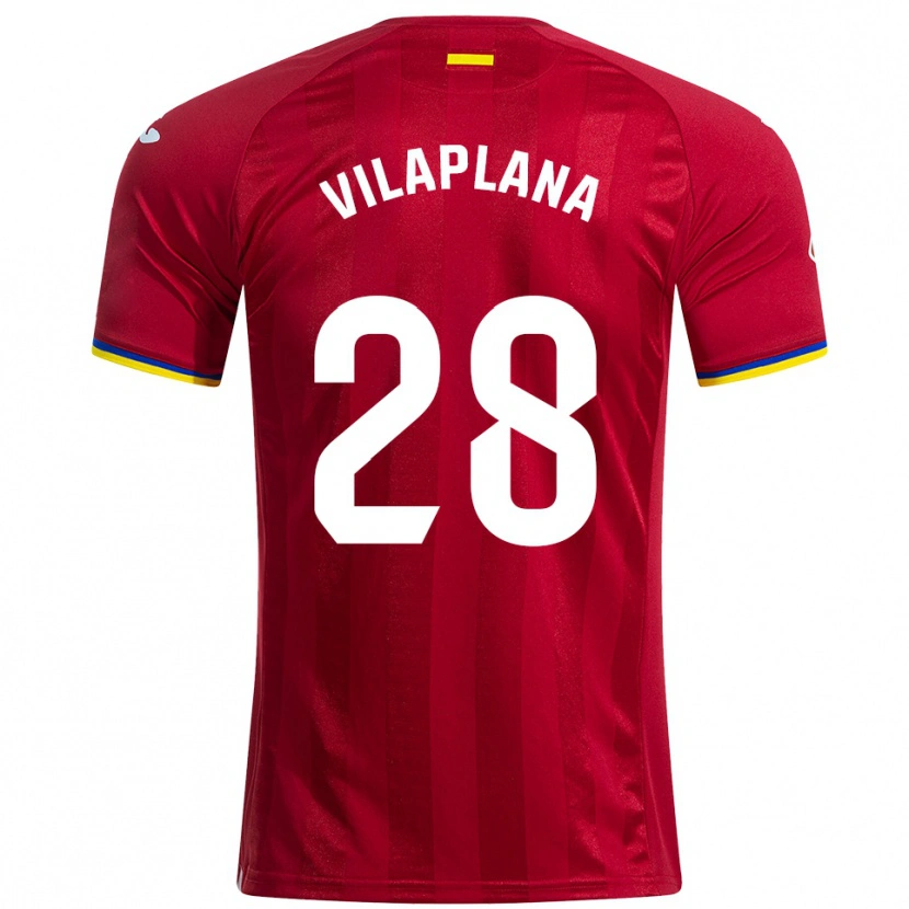 Danxen Kinder Marc Vilaplana #28 Rot Gelb Blau Auswärtstrikot Trikot 2025/26 T-Shirt
