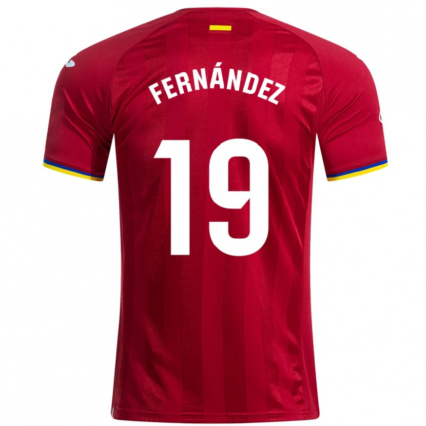 Danxen Kinder Ismael Fernández #19 Rot Gelb Blau Auswärtstrikot Trikot 2025/26 T-Shirt