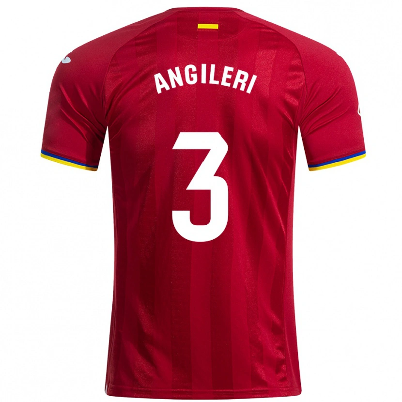 Danxen Kinder Fabrizio Angileri #3 Rot Gelb Blau Auswärtstrikot Trikot 2025/26 T-Shirt