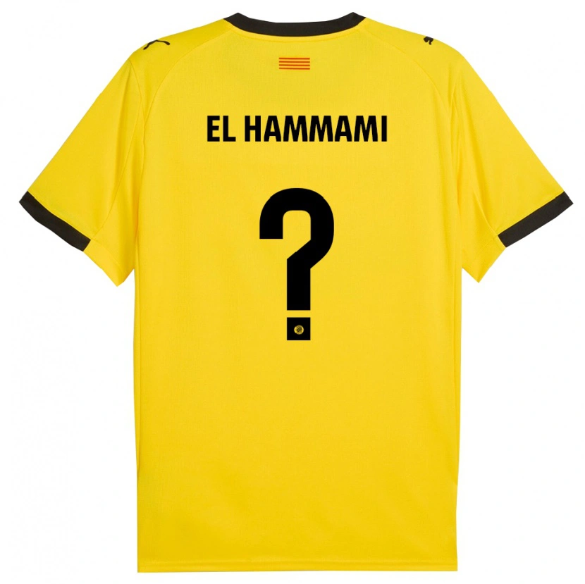 Danxen Kinder Ayoub El Hammami #0 Gelb Schwarz Auswärtstrikot Trikot 2025/26 T-Shirt
