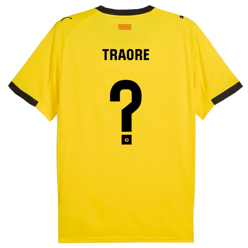 Danxen Kinder Solo Traoré #0 Gelb Schwarz Auswärtstrikot Trikot 2025/26 T-Shirt