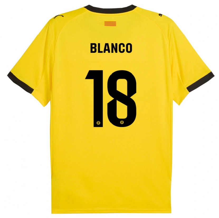Danxen Kinder Aaron Blanco #18 Gelb Schwarz Auswärtstrikot Trikot 2025/26 T-Shirt