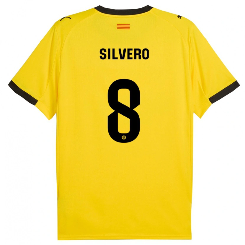 Danxen Kinder Pol Silvero #8 Gelb Schwarz Auswärtstrikot Trikot 2025/26 T-Shirt