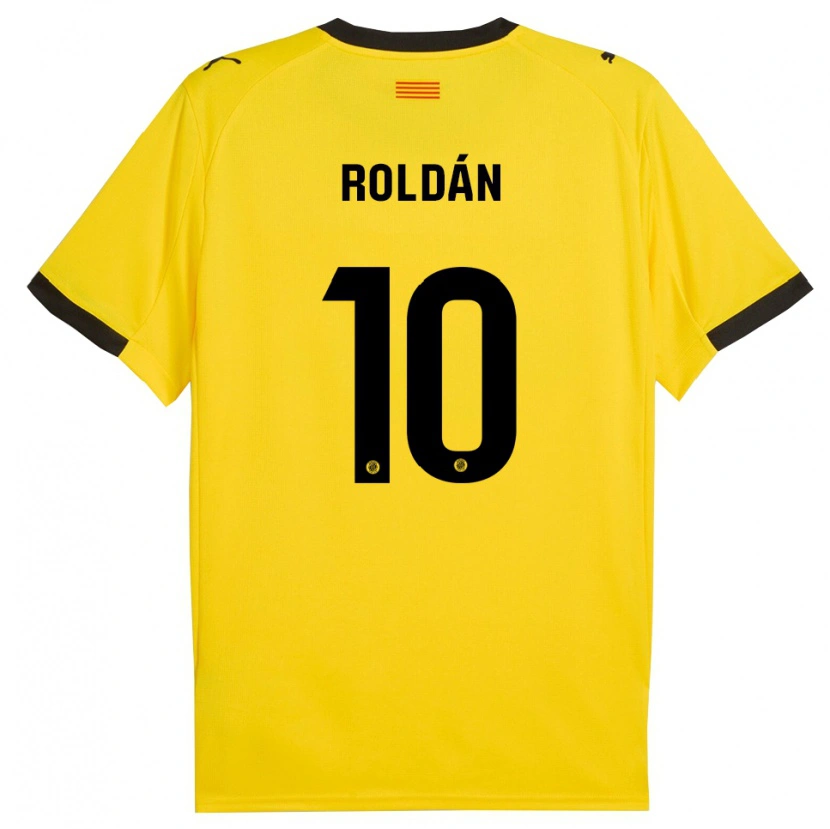 Danxen Kinder Marcos Roldán #10 Gelb Schwarz Auswärtstrikot Trikot 2025/26 T-Shirt