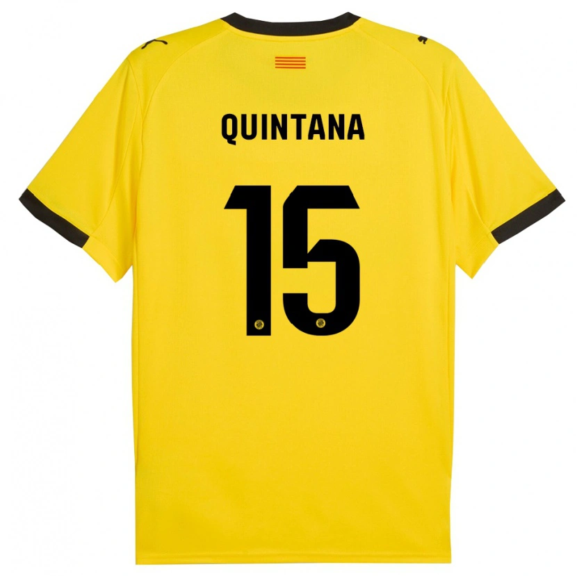 Danxen Kinder Amru Quintana #15 Gelb Schwarz Auswärtstrikot Trikot 2025/26 T-Shirt